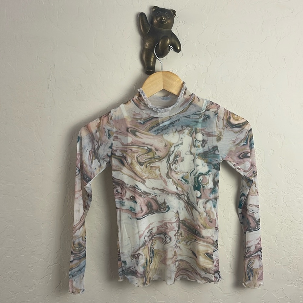 5 for $25 🌈 Art Class long sleeve top mesh marble size girls medium 7/8